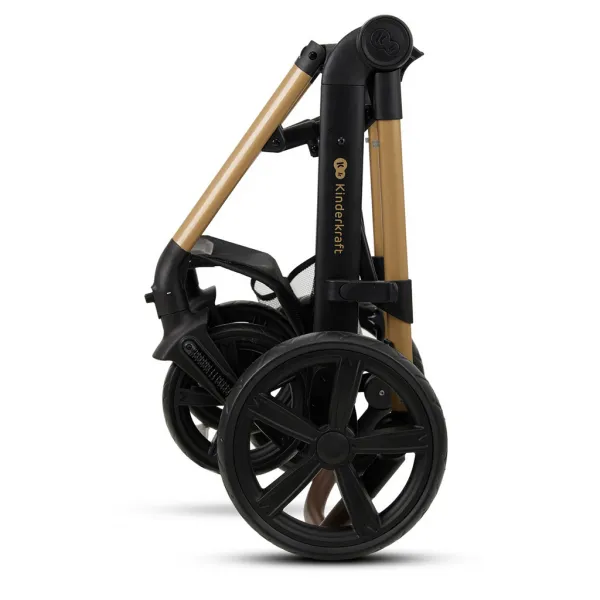 KINDERKRAFT - Kočík kombinovaný Moov 2 3v1 Pure Black - penové kolesá