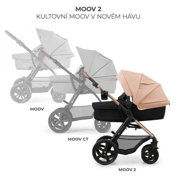 KINDERKRAFT - Kočík kombinovaný Moov 2 3v1 Sand Beige - penové kolesá