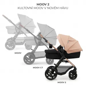KINDERKRAFT - Kočík kombinovaný Moov 2 3v1 Sand Beige - penové kolesá