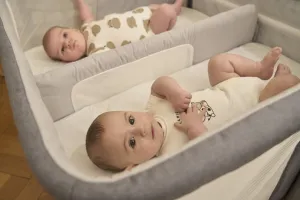 CHICCO - Postieľka Next2Me Twins pre dvojičky - Magnet Grey