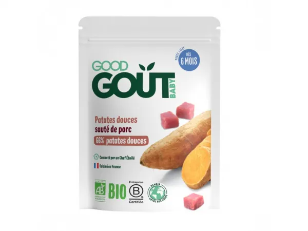Good Gout Bio Kapsička sladké zemiaky s bravčovým mäsom 190 g,GOOD GOUT BIO Sladké zemiaky s bravčovým mäsom 190 g