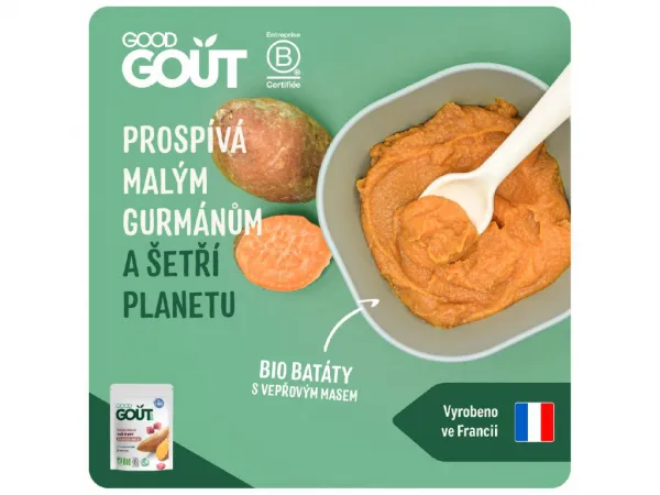 Good Gout Bio Kapsička sladké zemiaky s bravčovým mäsom 190 g,GOOD GOUT BIO Sladké zemiaky s bravčovým mäsom 190 g