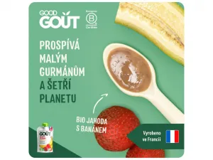 GOOD GOUT BIO Ovocné pyré bez lepku Jahoda a banán 120g - ovocný príkrm