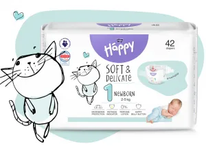 BELLA HAPPY Baby Plienky jednorazové New Born 2-5 kg ​​42 ks