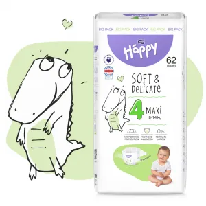 BELLA Baby Happy Soft&Delicate Size 4 Maxi jednorazové plienky 8-14 kg 62 ks
