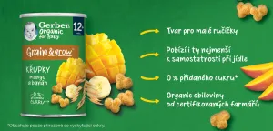 GERBER Organic chrumky s mangom a banánom 35 g​,GERBER Organic chrumky s mangom a banánom 35 g​