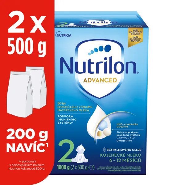 NUTRILON Mlieko dojčenské následné 2 Advanced od uk. 6. mesiaca 3x1000 g