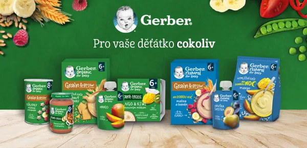 GERBER Kaša nemliečna pšenično-ovsená slivka 200 g, 6+