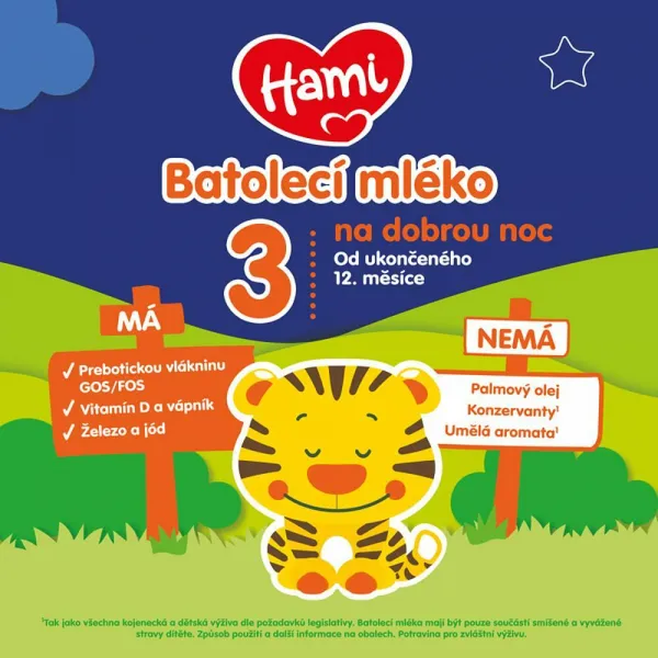Hami 3 na dobrou noc 600g,HAMI 3 Mlieko Na dobrú noc batoľacie 600 g