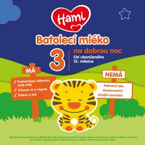 Hami 3 na dobrou noc 600g,HAMI 3 Mlieko Na dobrú noc batoľacie 600 g