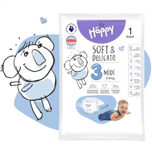 BELLA Baby Happy Soft&Delicate Size 3 MIdi jednorazové plienky 5-9 kg 70 ks