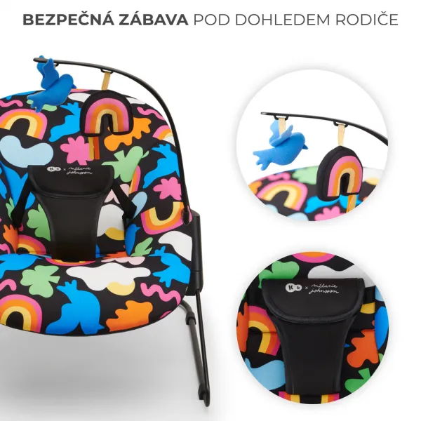 KINDERKRAFT - Hojdacie lehátko Calmee Happy Shapes 0m+, do 9kg