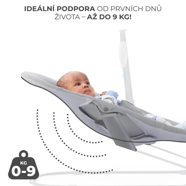 KINDERKRAFT - Hojdacie lehátko Calmee Happy Shapes 0m+, do 9kg