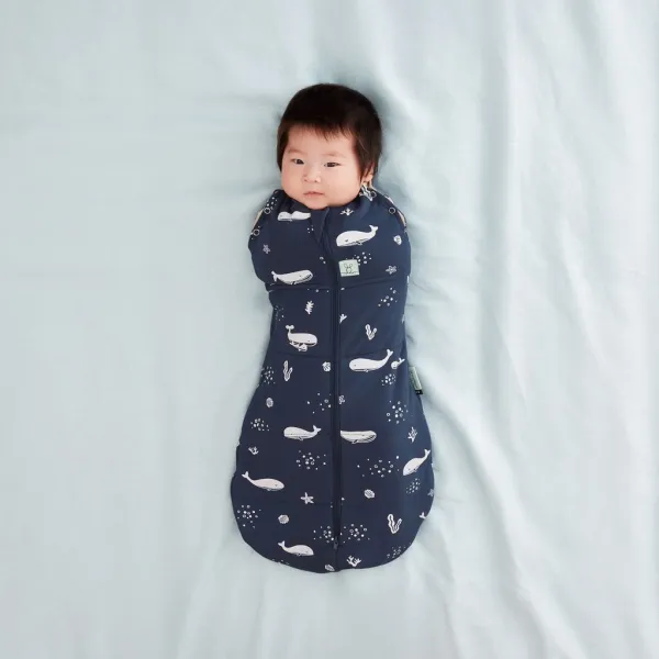 ERGOPOUCH - Zavinovačka a vak na spanie 2v1 Cocoon Whale 0-3 m, 3-6 kg, 2,5 tog