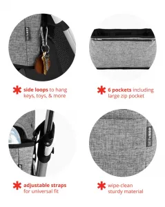 SKIP HOP - Organizér na kočík Grab&Go Ultra grey melange