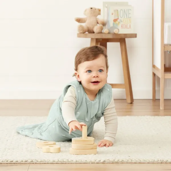ERGOPOUCH - Vak na spanie organická bavlna Jersey Sage 3-12 m, 6-10 kg, 2,5 tog