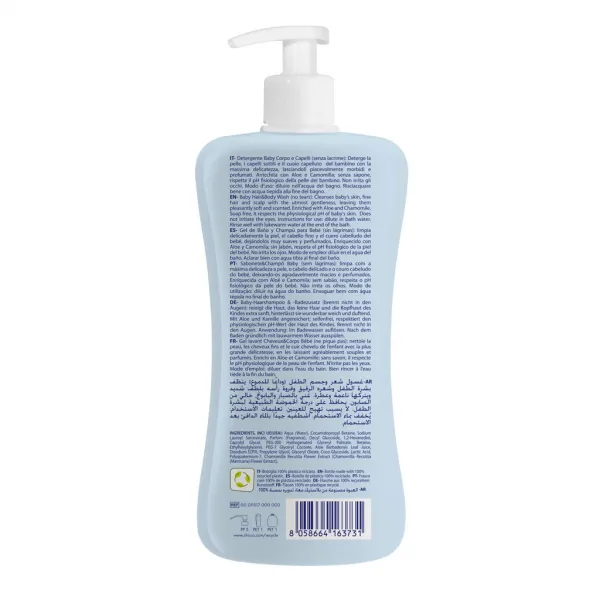 CHICCO Šampón na vlasy a telo Natural Sensation s aloe a kamilkou 500ml, 0m+