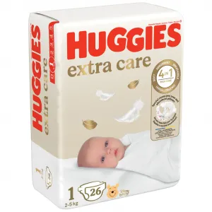 HUGGIES Elite Soft 1 3-5 kg 26 ks,HUGGIES® Extra care Plienky jednorazové 1 (2-5 kg) 26 ks