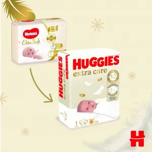 HUGGIES Elite Soft 1 3-5 kg 26 ks,HUGGIES® Extra care Plienky jednorazové 1 (2-5 kg) 26 ks
