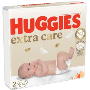 HUGGIES Elite Soft 1 2× 82 ks,HUGGIES® Extra Care plienky jednorazové 2 (3-6 kg) 82 ks