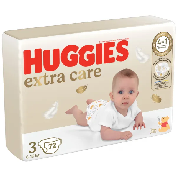HUGGIES® Plienky jednorázové Elite Soft veľ. 3 72 ks,HUGGIES® Extra Care plienky jednorazové 3 (6-10 kg) 72 ks