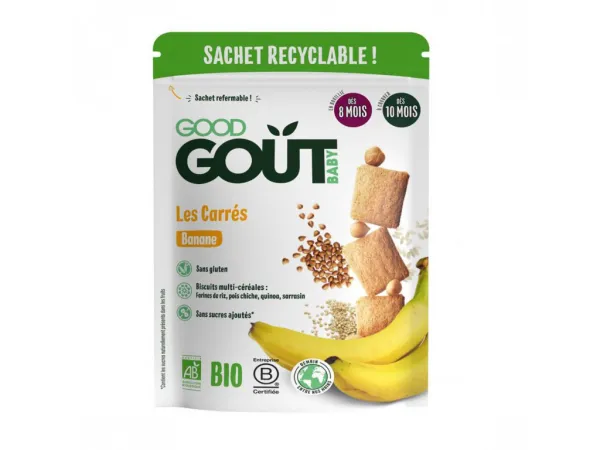 GOOD GOUT Banánové vankúšiky BIO 50 g,GOOD GOUT BIO Banánové vankúšiky 50 g