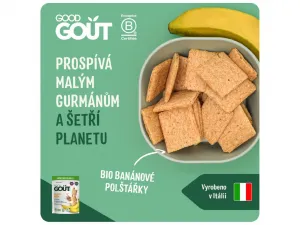 GOOD GOUT Banánové vankúšiky BIO 50 g,GOOD GOUT BIO Banánové vankúšiky 50 g