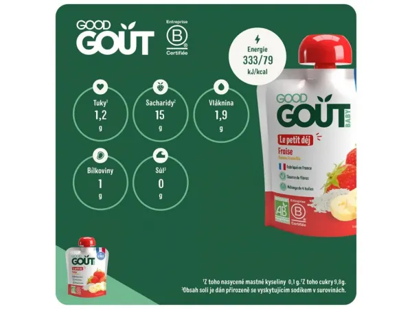 Good Gout Bio Jahodová snídaně 70 g,GOOD GOUT BIO Jahodové raňajky 70 g