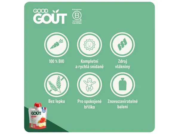Good Gout Bio Jahodová snídaně 70 g,GOOD GOUT BIO Jahodové raňajky 70 g