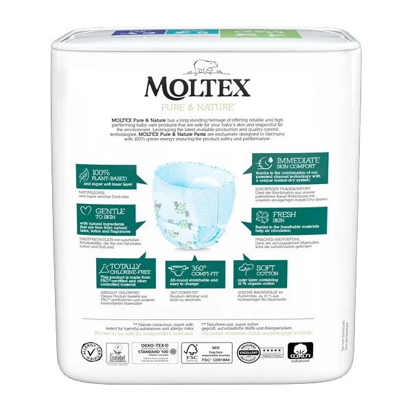 Moltex Pure Nature plienkové nohavičky Maxi 7-12 kg 22 ks