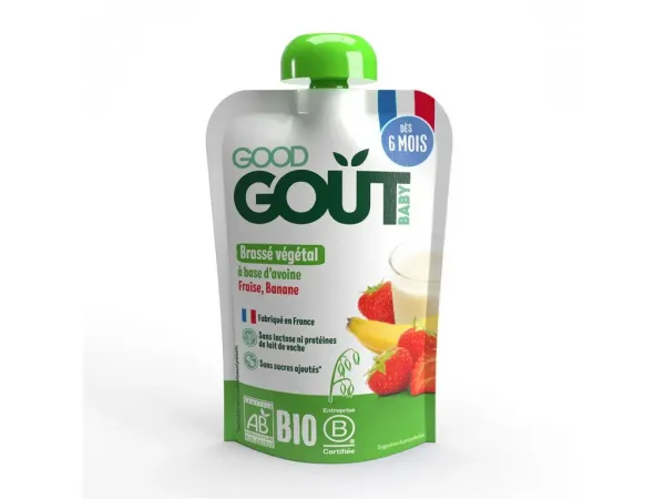 Good Gout Ovsený dezert s jahodou a banánom Bio 90 g,GOOD GOUT BIO Ovsený dezert s jahodou a banánom 90 g