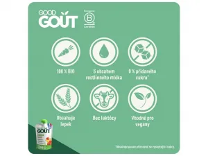 Good Gout Ovsený dezert s jahodou a banánom Bio 90 g,GOOD GOUT BIO Ovsený dezert s jahodou a banánom 90 g