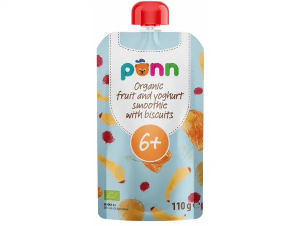 SALVEST Põnn smoothie s jogurtom a sušienkami Bio 110 g,SALVEST Põnn BIO Ovocné smoothie s jogurtom a sušienkami 110 g