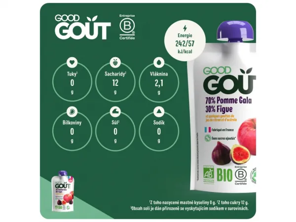 Good Gout Bio jablko 10 x 120 g,GOOD GOUT BIO Jablko a figy 120 g