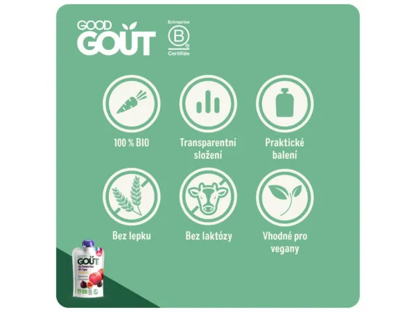 Good Gout Bio jablko 10 x 120 g,GOOD GOUT BIO Jablko a figy 120 g