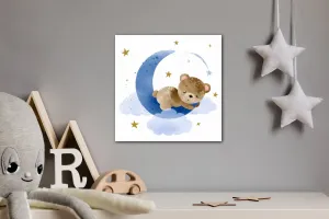 Impresi Obraz Medvedík na modrom mesiaci - 40 x 40 cm