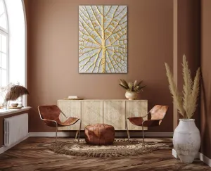 Impresi Obraz Zlatý list na bielom pozadí - 50 x 70 cm