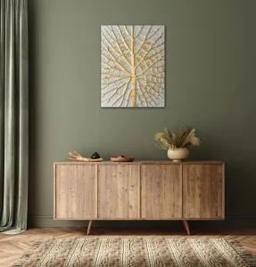 Impresi Obraz Zlatý list na bielom pozadí - 70 x 90 cm