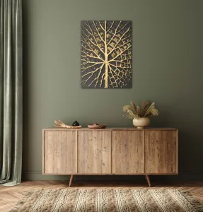 Impresi Obraz Zlatá štruktúra listu - 30 x 40 cm