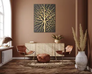 Impresi Obraz Zlatá štruktúra listu - 30 x 40 cm