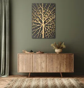 Impresi Obraz Zlatá štruktúra listu - 40 x 60 cm