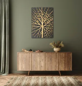 Impresi Obraz Zlatá štruktúra listu - 50 x 70 cm