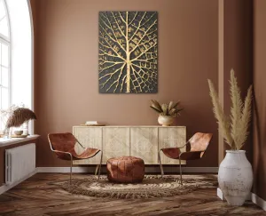 Impresi Obraz Zlatá štruktúra listu - 50 x 70 cm