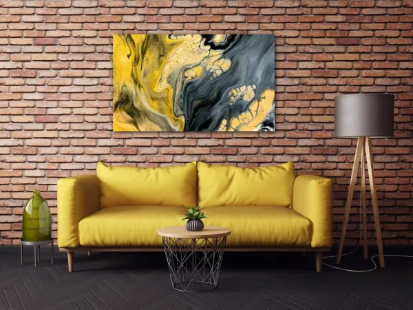 Impresi Obraz Abstraktný žlto sivý - 50 x 30 cm
