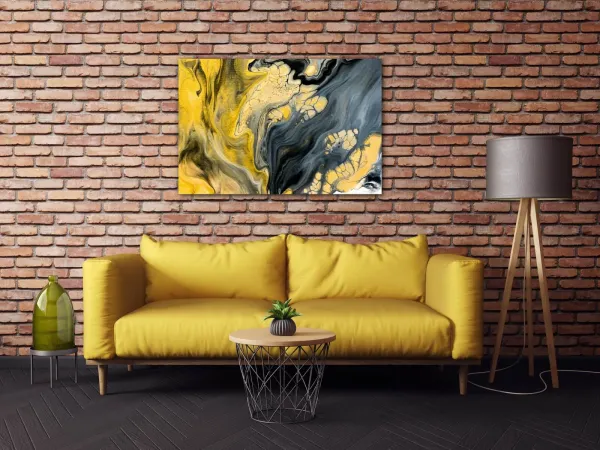 Impresi Obraz Abstraktný žlto sivý - 90 x 60 cm