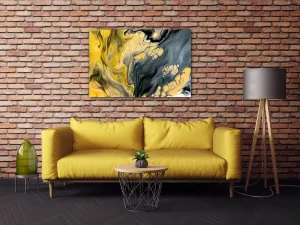 Impresi Obraz Abstraktný žlto sivý - 90 x 60 cm