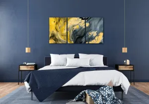 Impresi Obraz Abstraktný žlto sivý - 120 x 60 cm (3 dielný)
