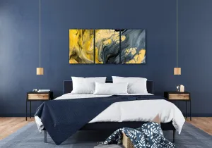 Impresi Obraz Abstraktný žlto sivý - 150 x 70 cm (3 dielny)