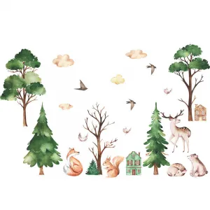 Impresi Samolepka do detskej izby Les a zvieratká - 90x29cm 2ks