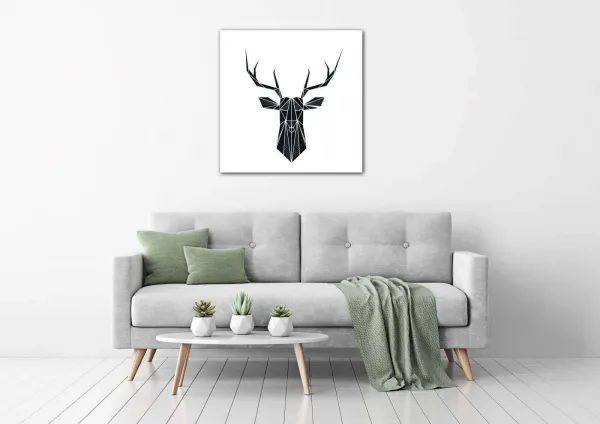Impresi Obraz Abstraktné jeleň na bielom pozadí - 60 x 60 cm